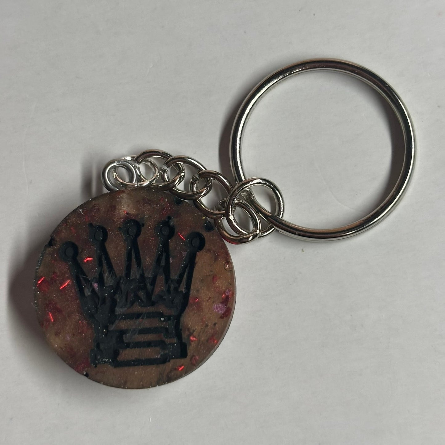 Dark Amber Queen - Handmade Resin Keychain