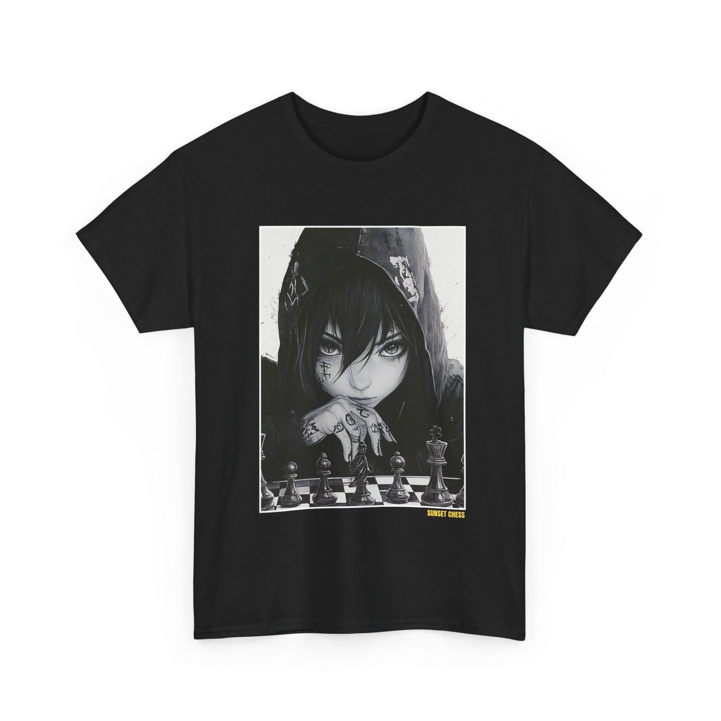 Goth Anime - Black Chess T Shirt