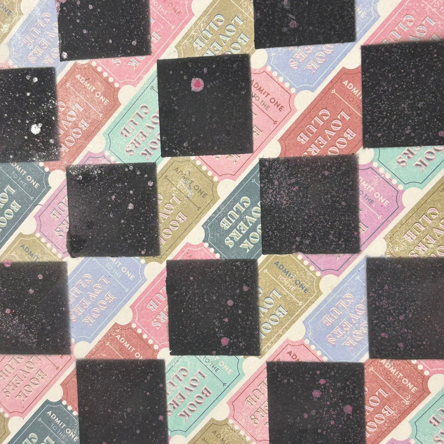 Colored Tickets - Scrapbook Chess Board