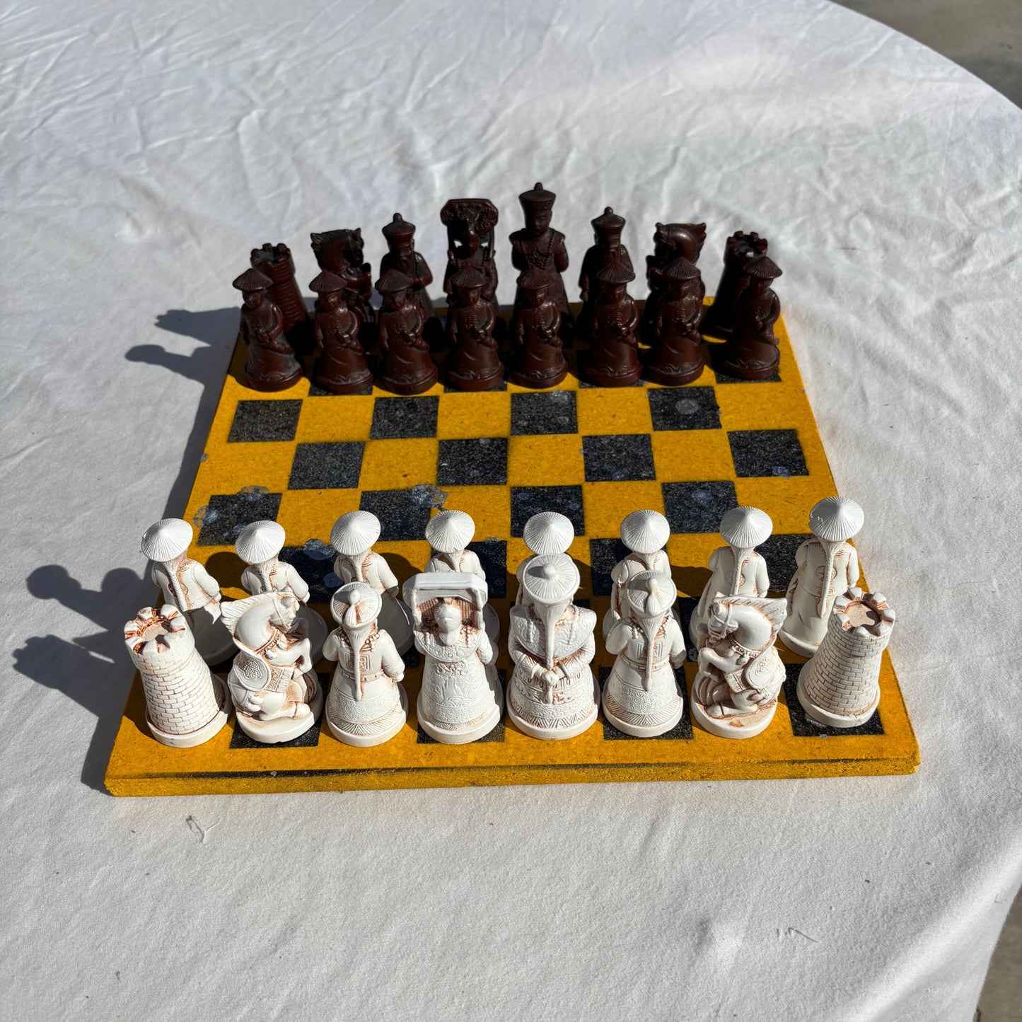 Black & Yellow Splatter - Chinese Edition Chess Set