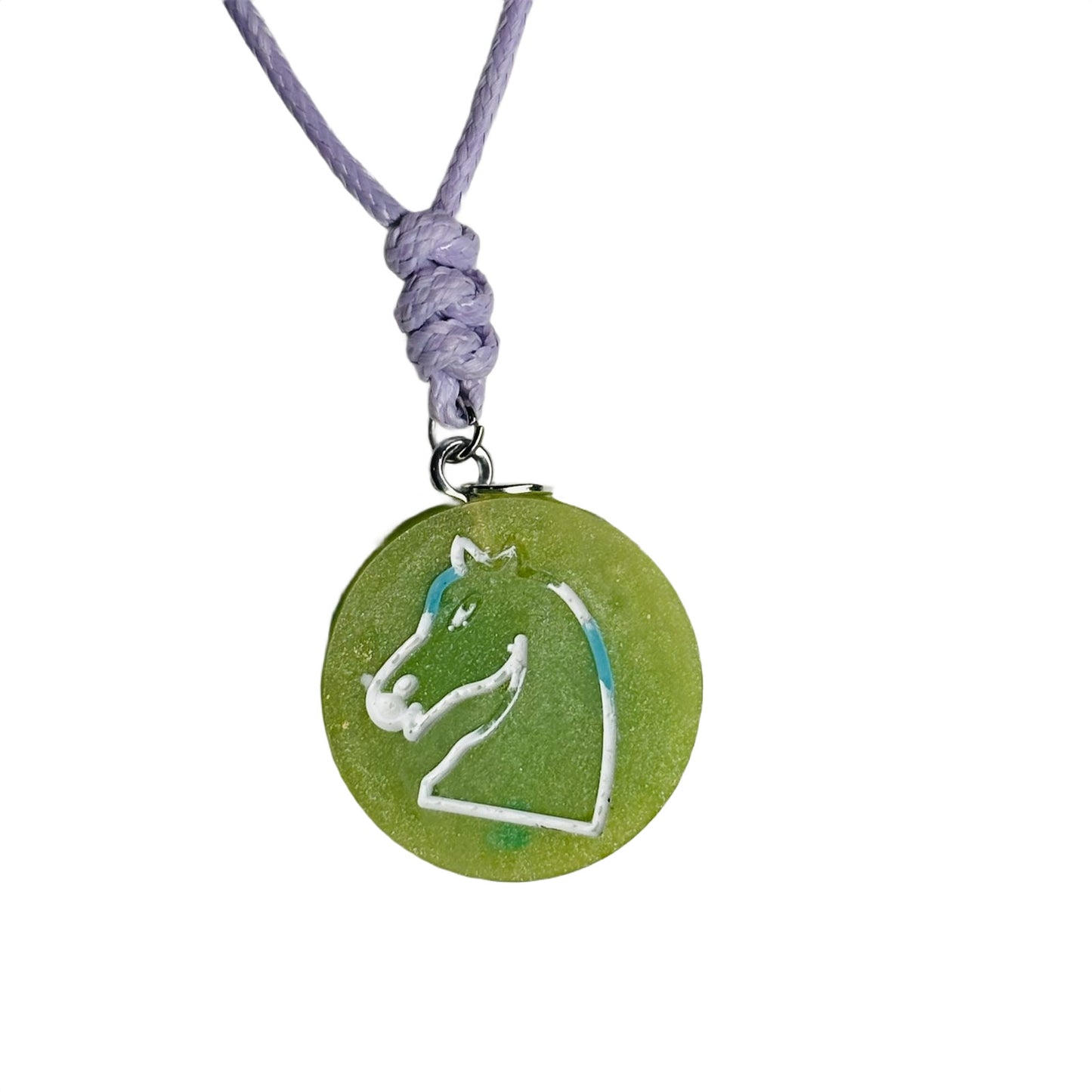 Green Knight - Handmade Resin Chess Necklace