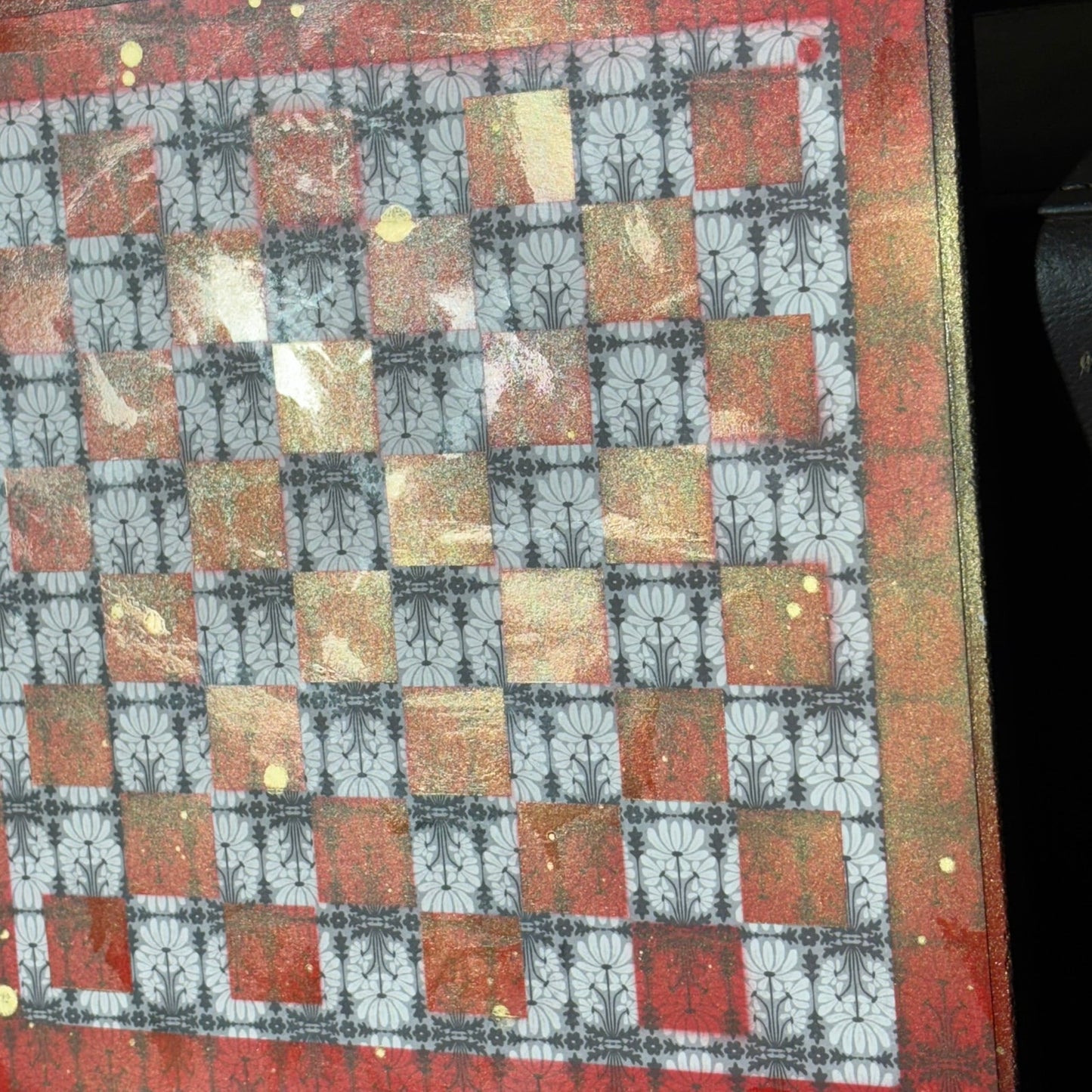 Vintage Red - Scrapbook Chess Board