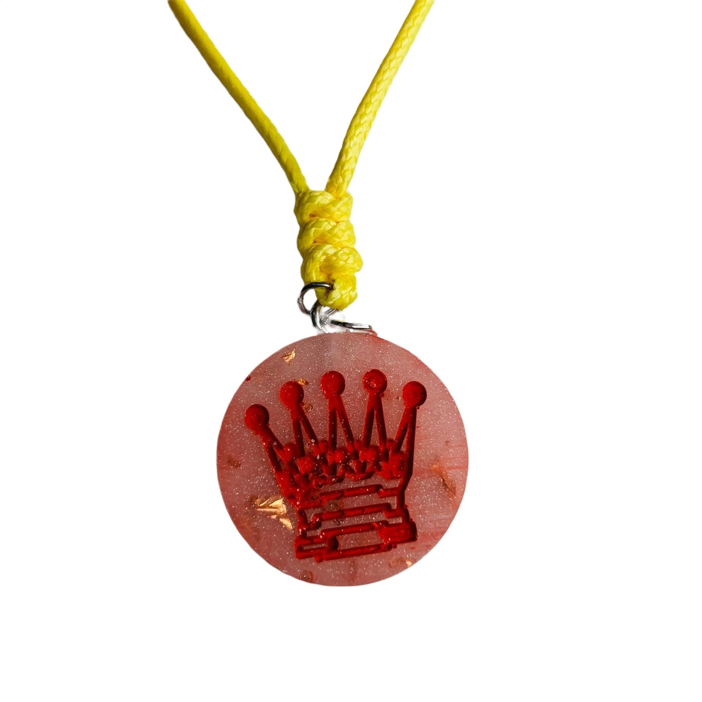 Cosmic Red Queen - Handmade Resin Chess Necklace