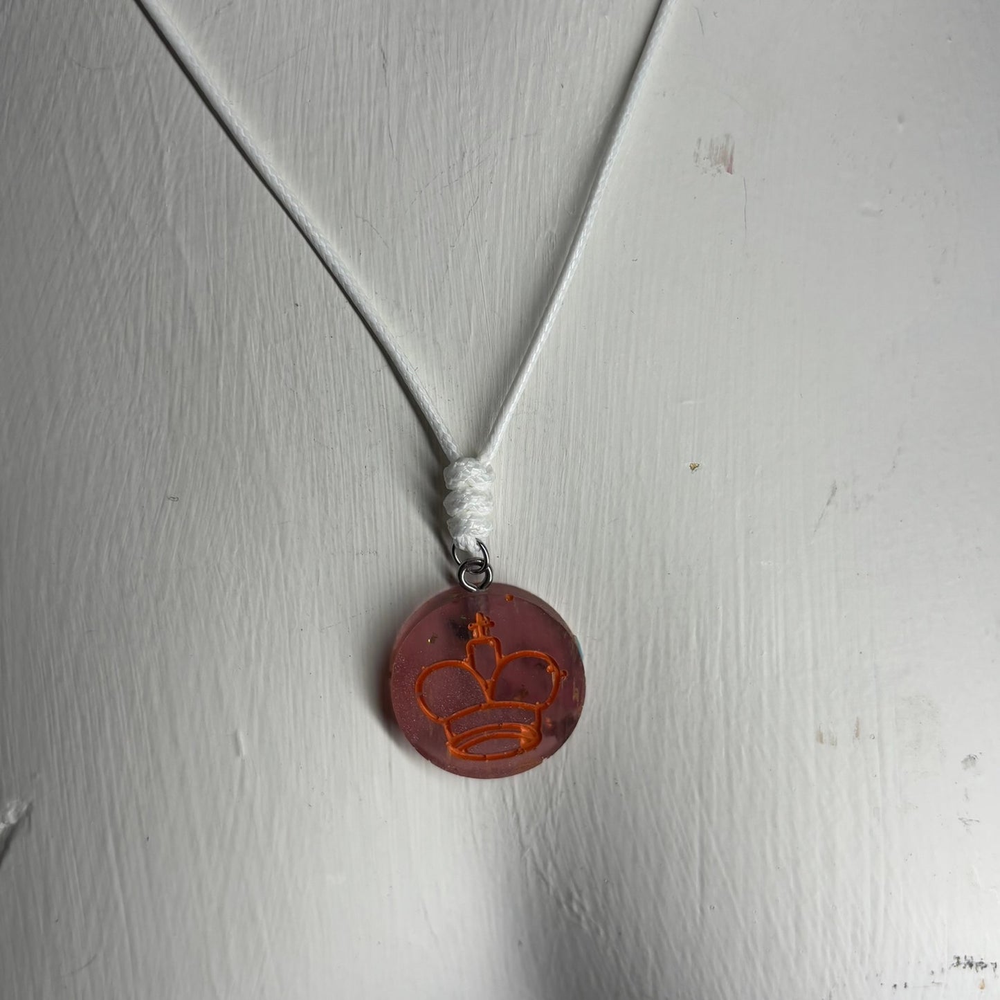 Burning Orange King - Handmade Resin Chess Necklace