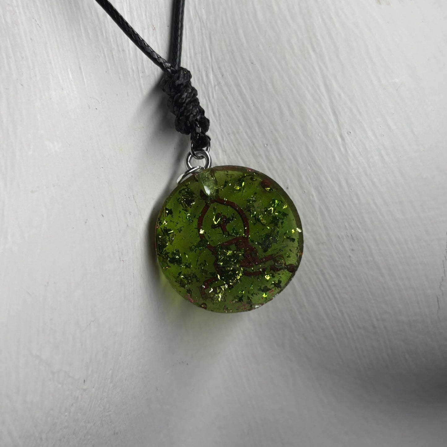 Crystal Green Bishop - Handmade Resin Chess Necklace