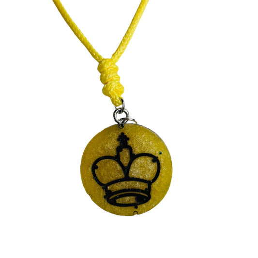 Yellow King - Handmade Resin Chess Necklace