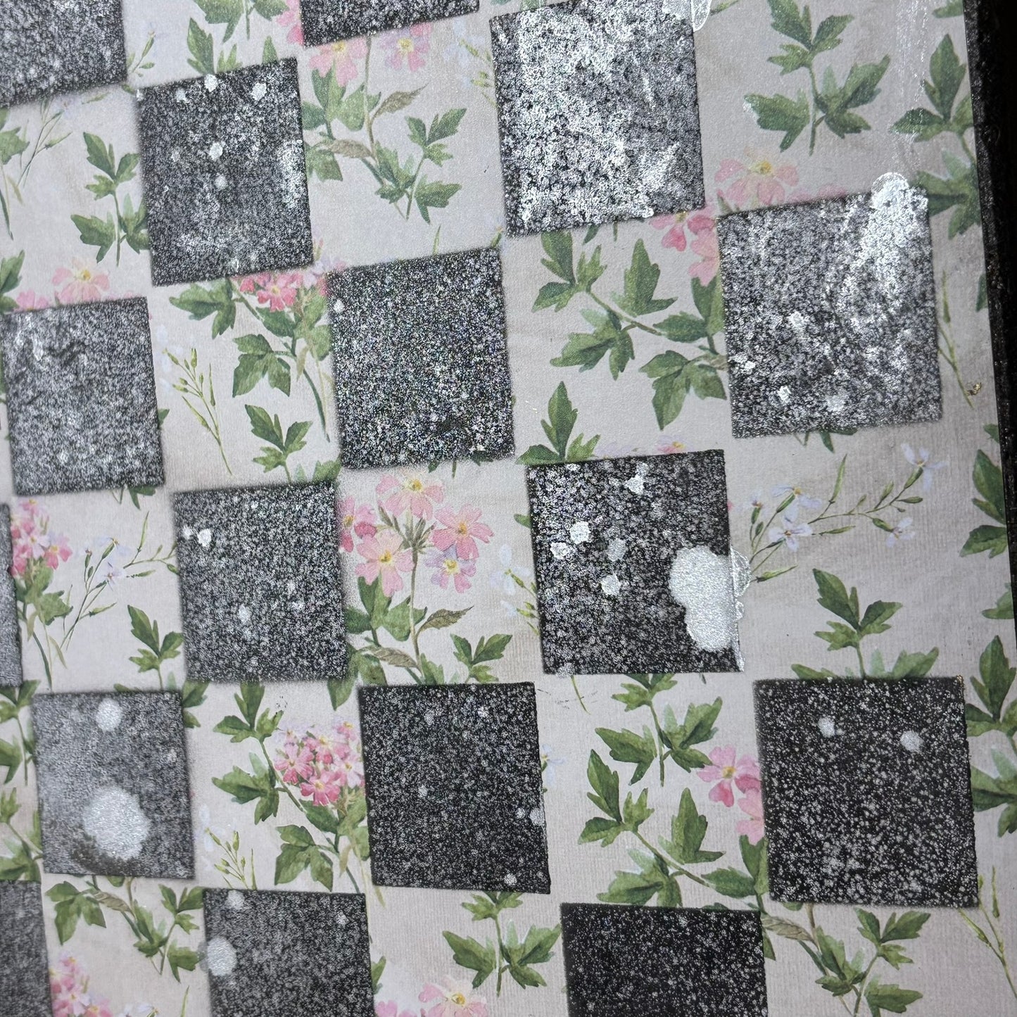 Chrome Mist Flowers - Scrapbook Chess Board