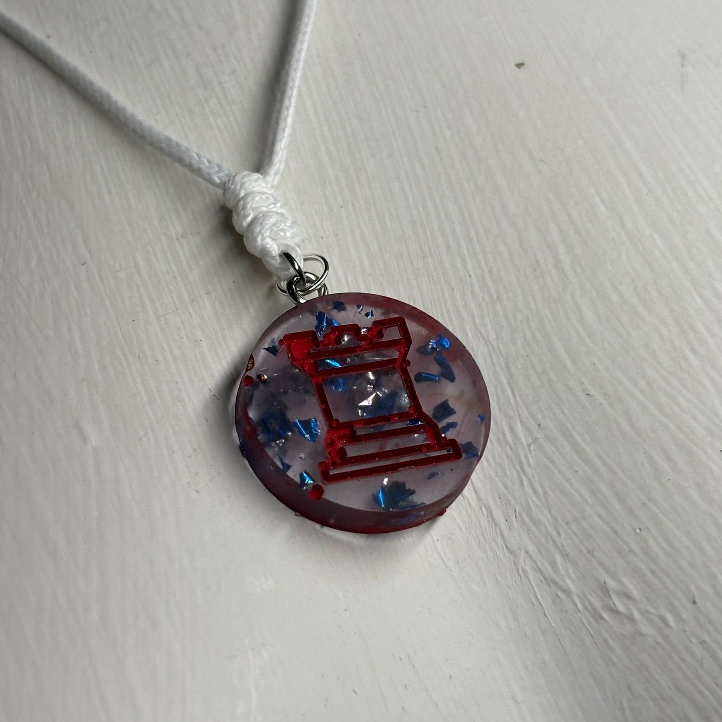 Retro Rook - Handmade Resin Chess Necklace