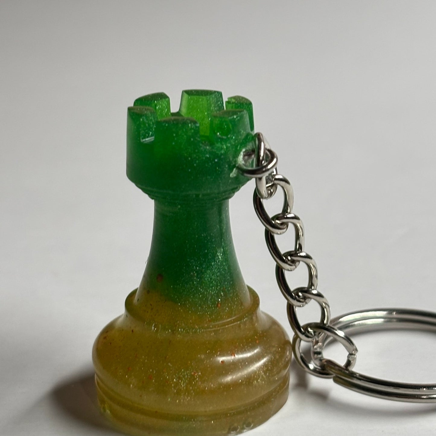 Yellow Green Rook - Handmade Resin Keychain