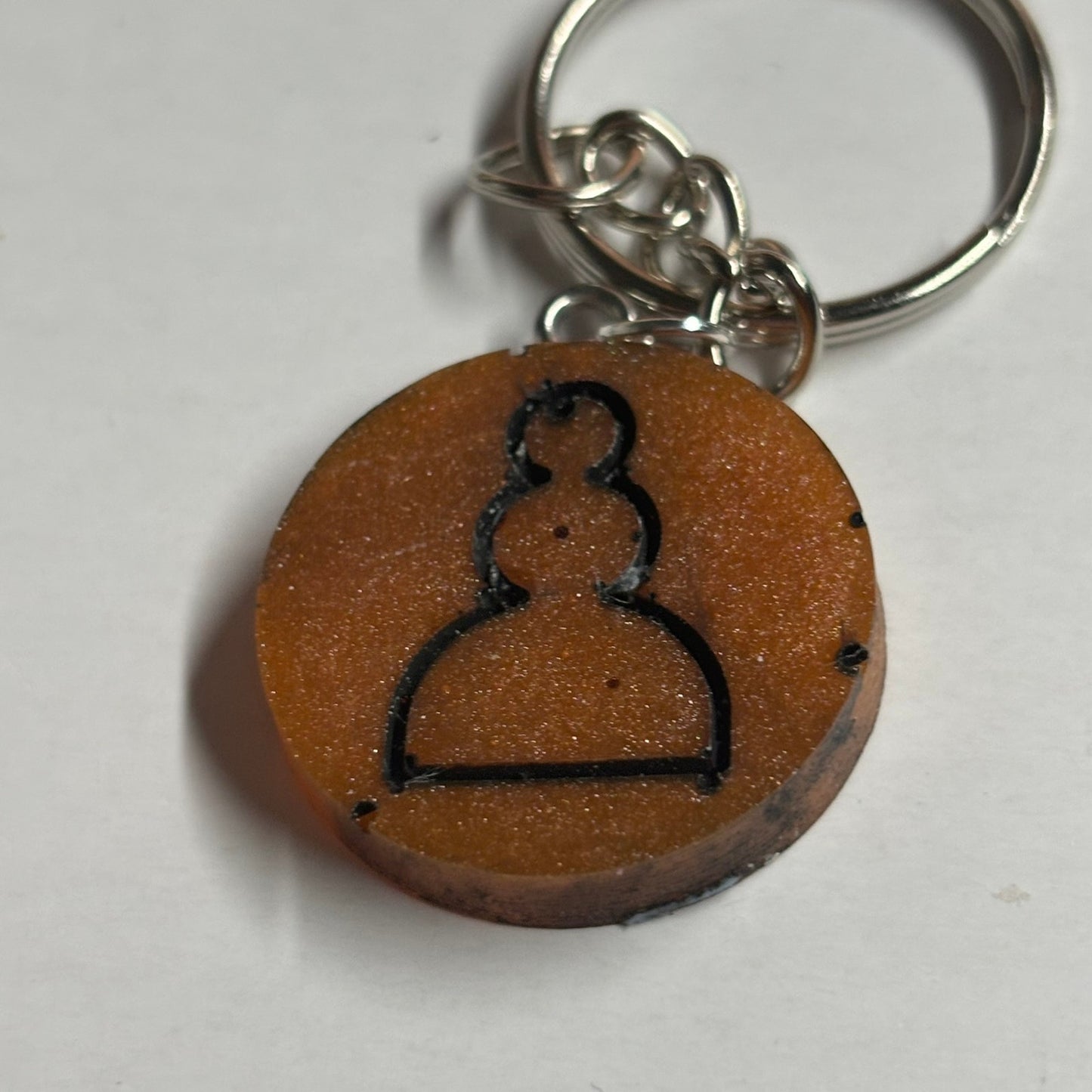 Dark Orange Pawn - Handmade Resin Keychain