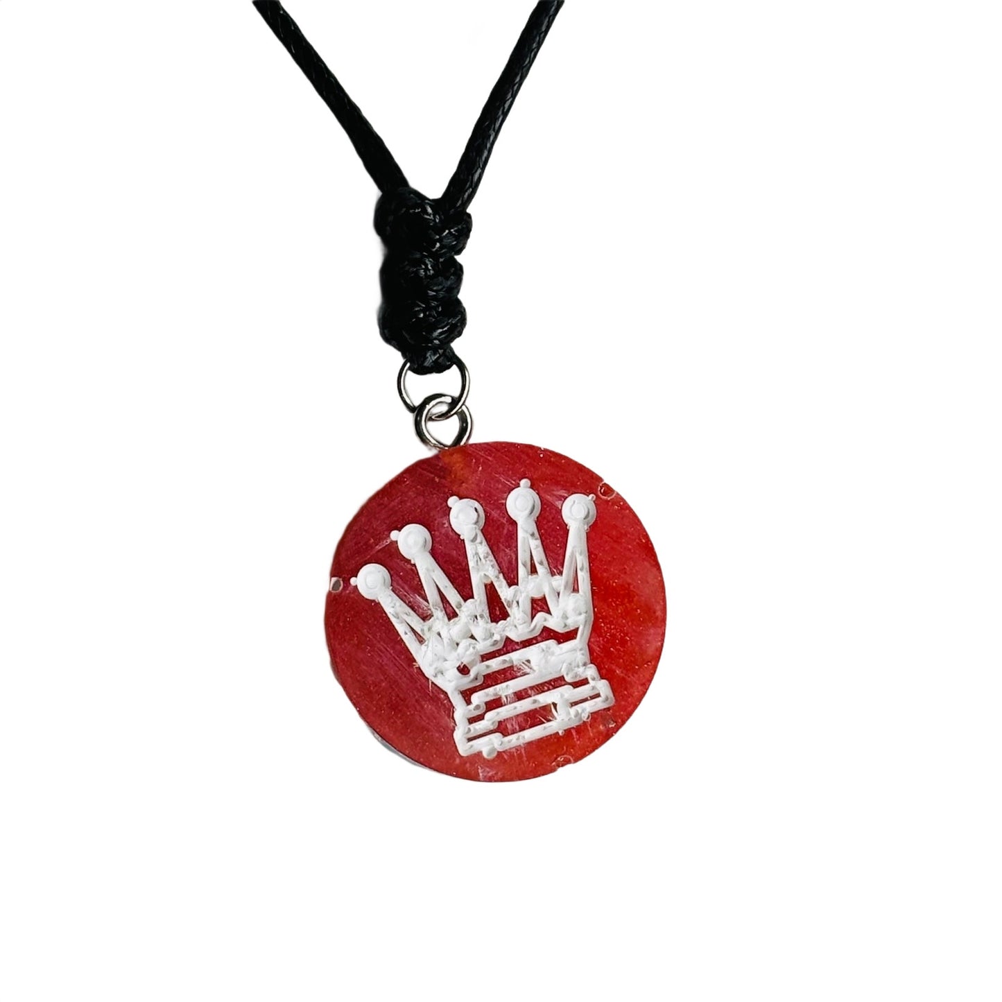 Cherry Red Queen - Handmade Resin Chess Necklace