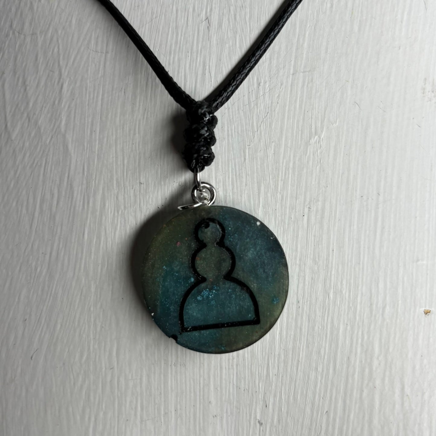 Green Pawn - Handmade Resin Chess Necklace