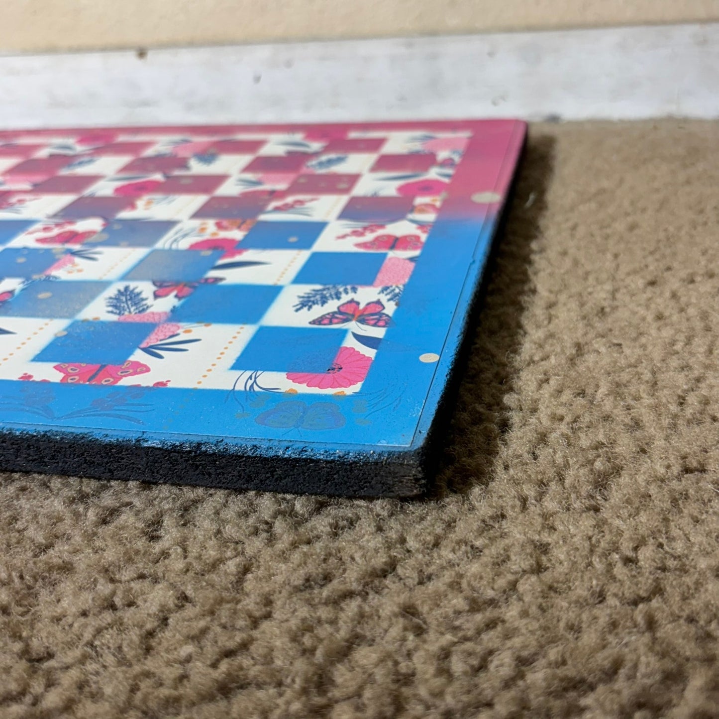 Blue & Pink Butterfly Mix - Scrapbook Chess Board