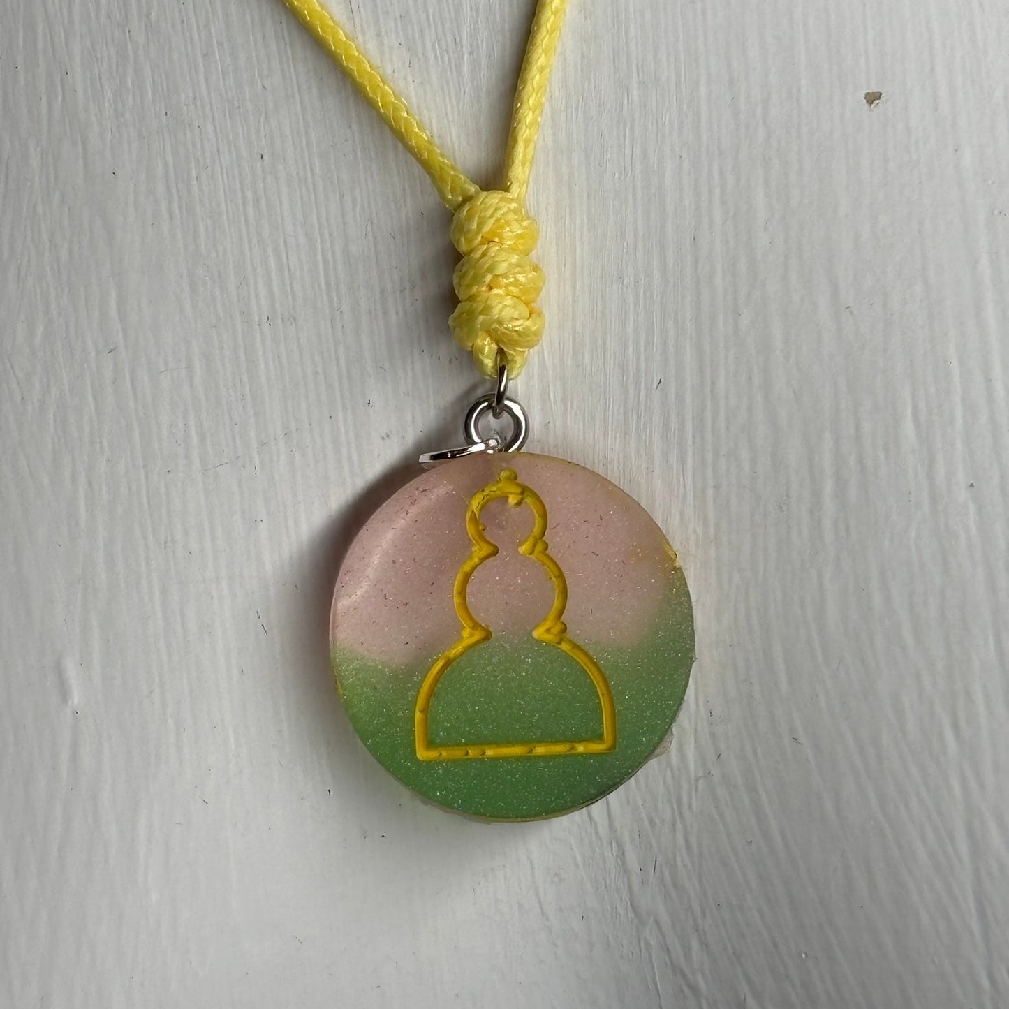 Passion Colored Pawn - Handmade Resin Chess Necklace