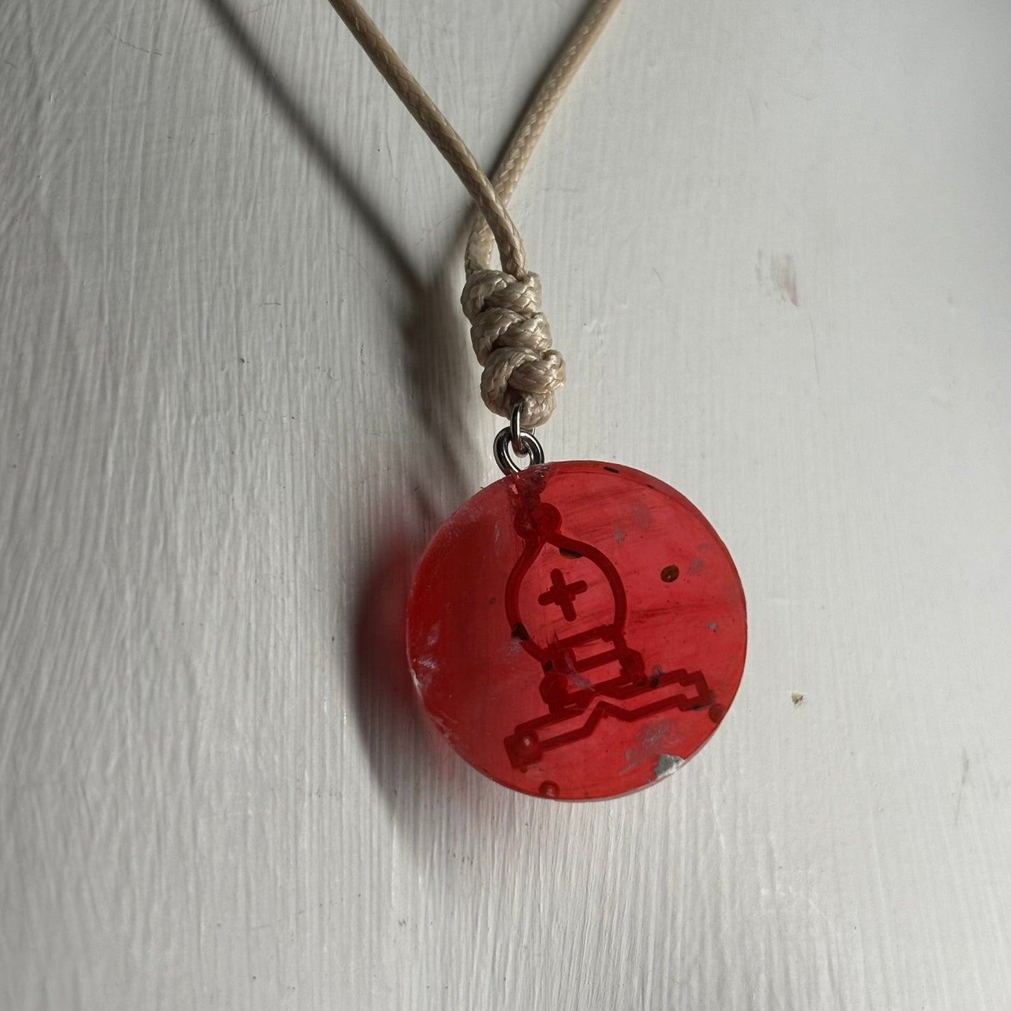 Classic Red Bishop - Handmade Resin Chess Necklace