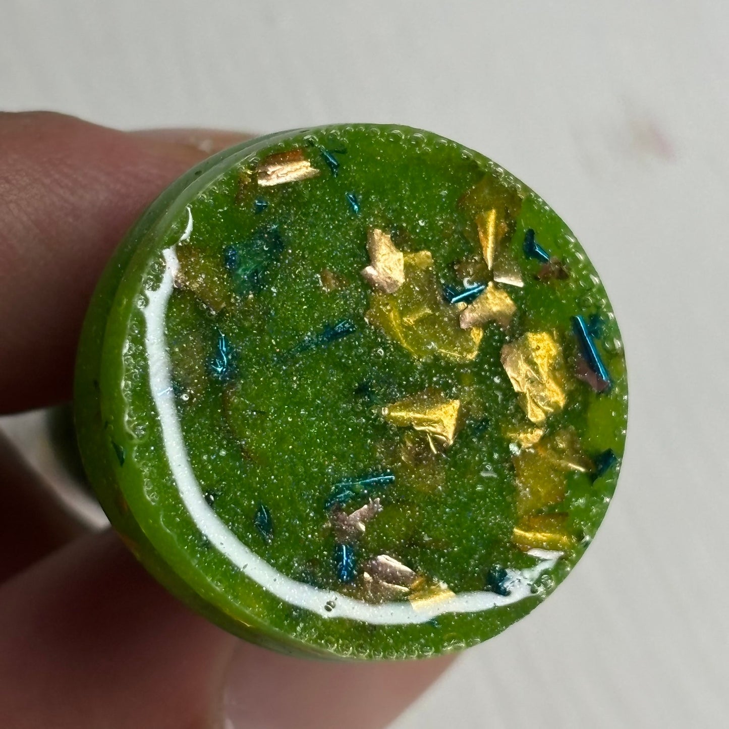 Green Crystal Bishop - Handmade Resin Chess Necklace