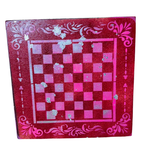 Pink & Red - Painted Chess Board