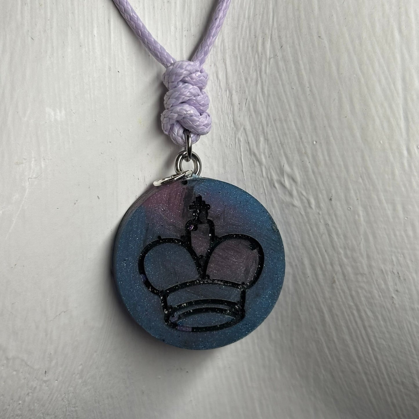 Blue King - Handmade Resin Chess Necklace