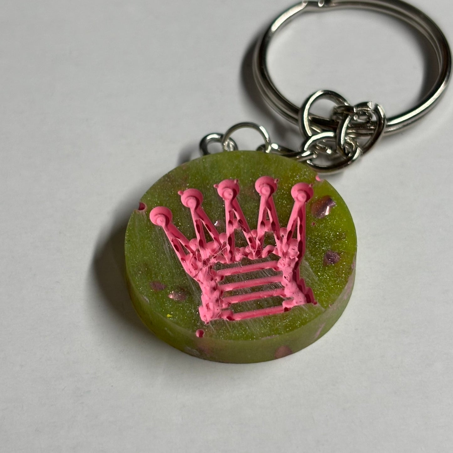 Green Pink Queen - Handmade Resin Keychain