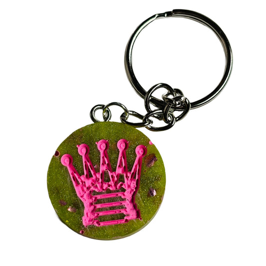 Green Pink Queen - Handmade Resin Keychain