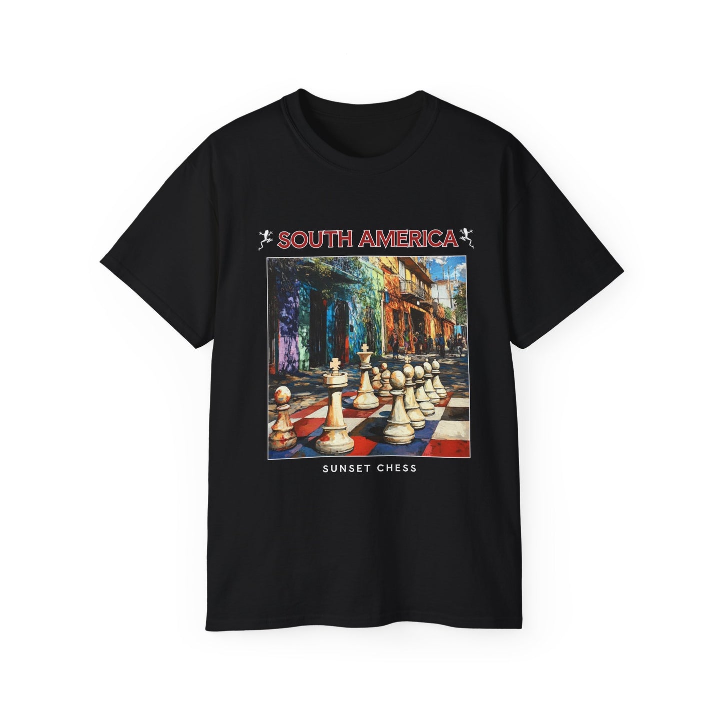 South American Streets - Black Chess T Shirt