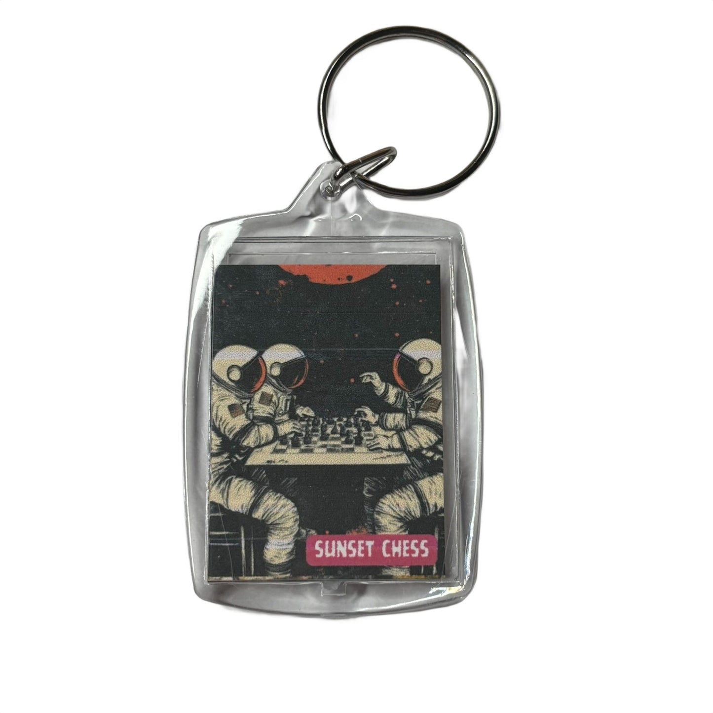 Retro Space - Chess  Photo Keychain