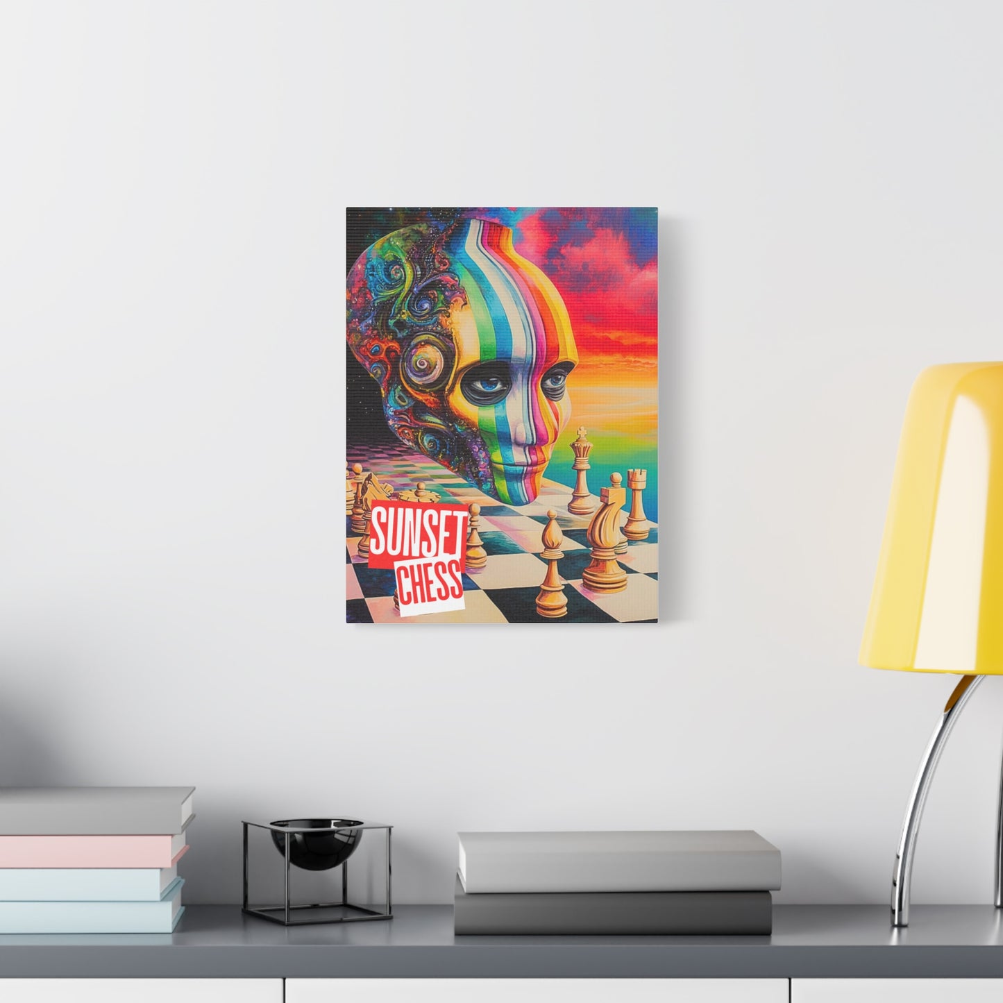 Flowing With Rainbow Joy - Canvas Chess Print 12"x16"