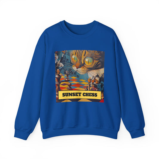 A Cats Game - Blue Chess Crewneck Sweater