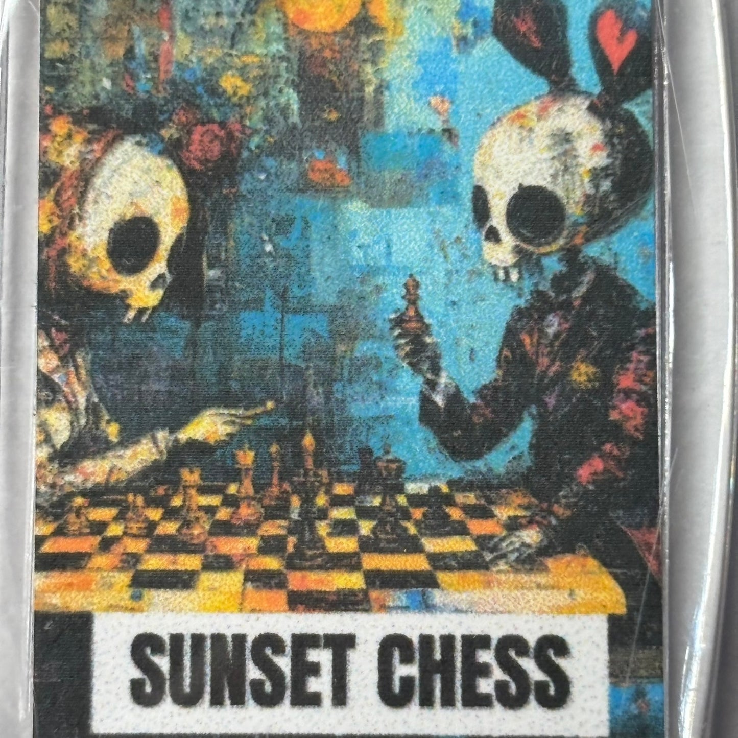 Skull Sisters - Chess  Photo Keychain