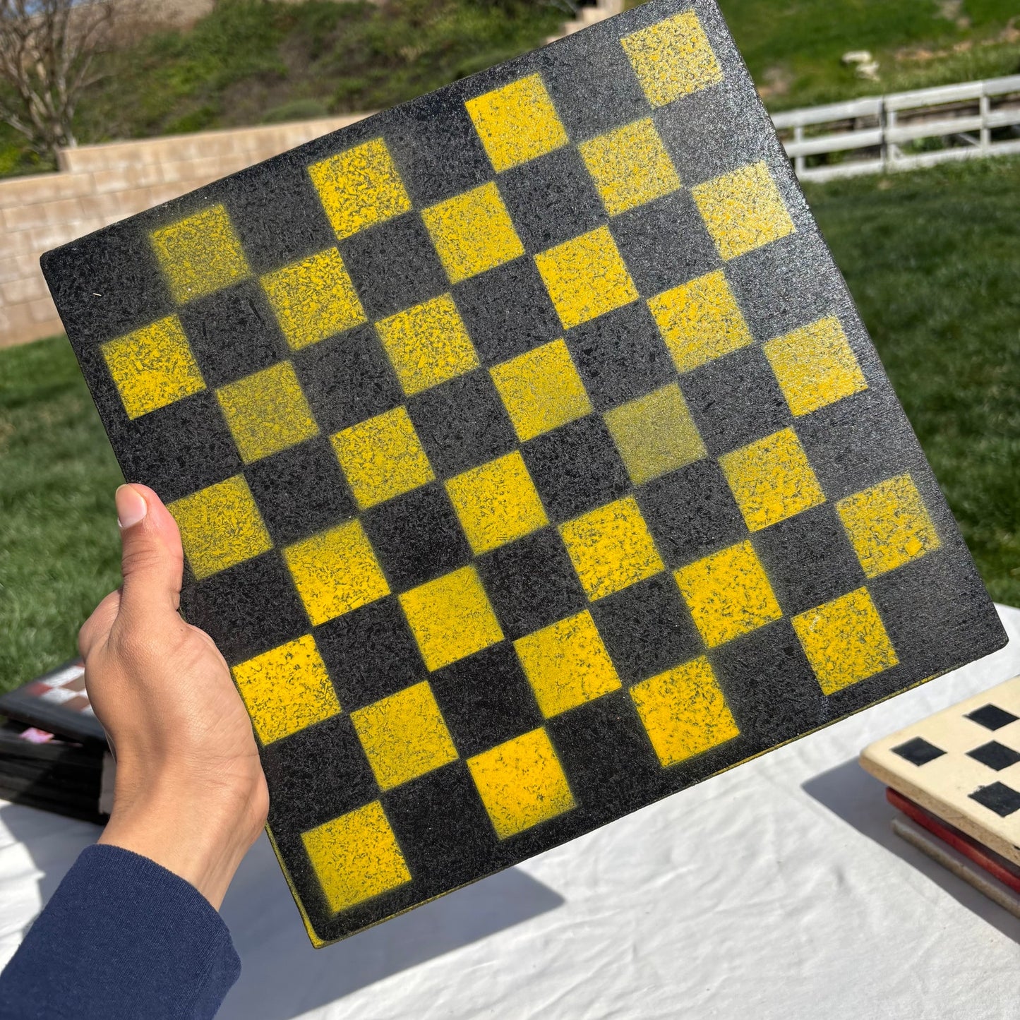 Black & Yellow - Painted Chess Set