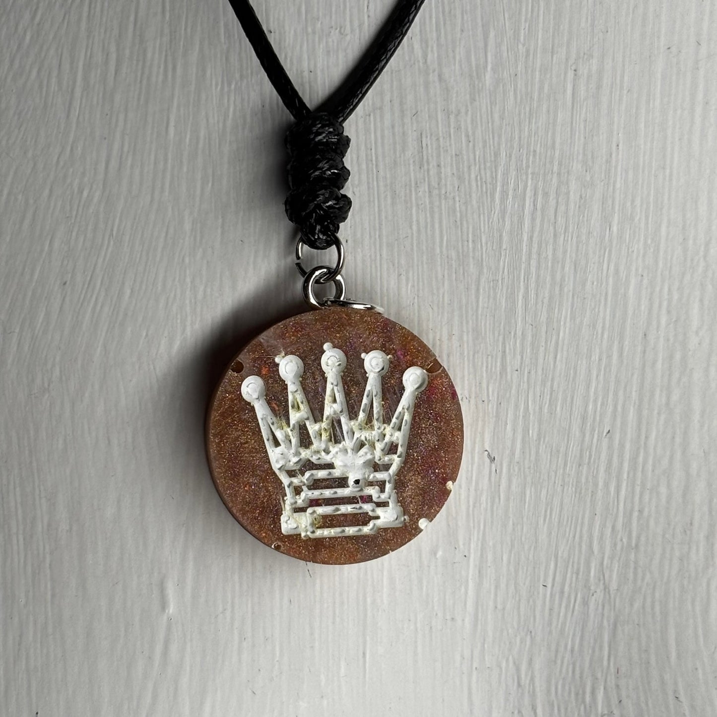 Yellow Sunshine Queen - Handmade Resin Chess Necklace