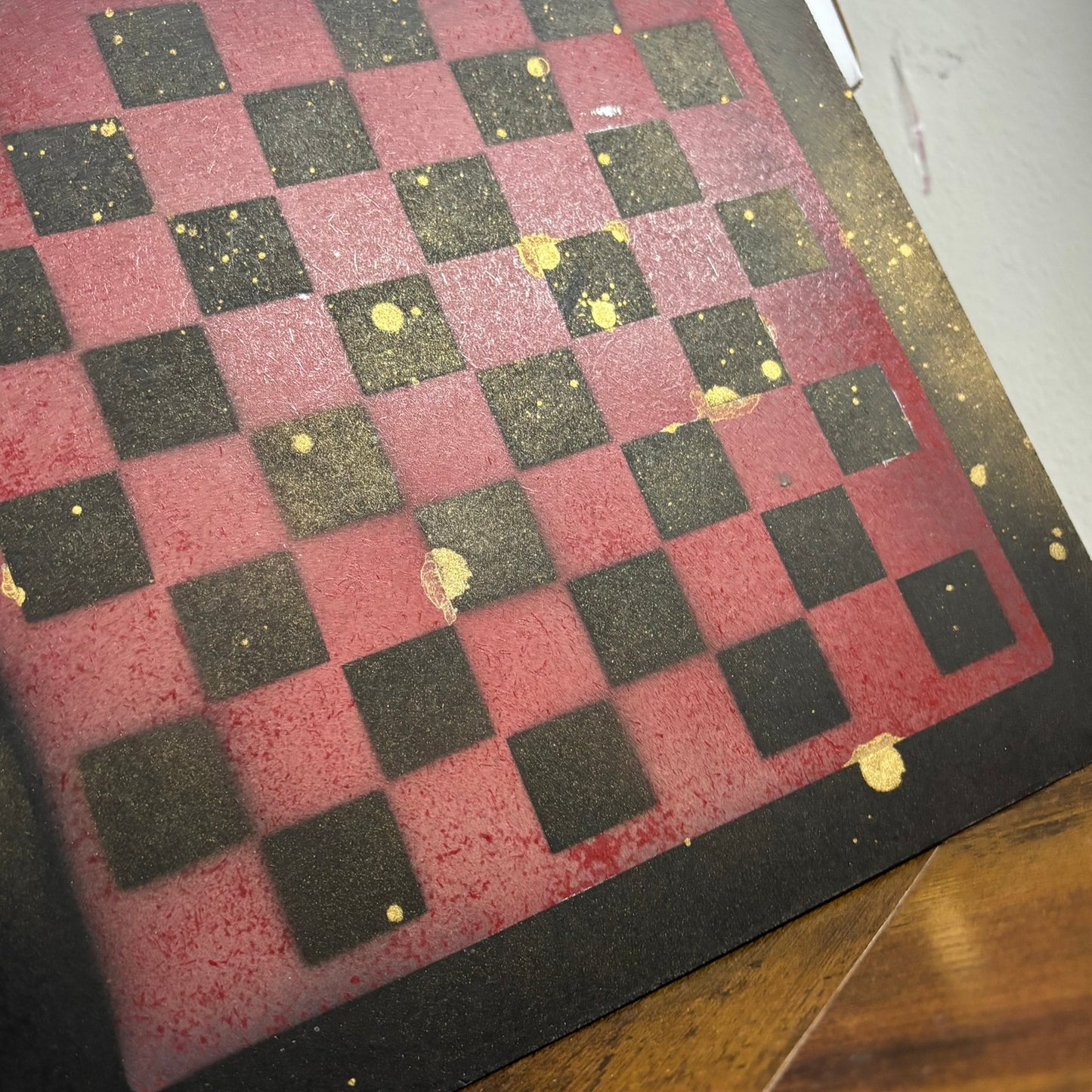 Chinese Golden Red - Painted Chess Board