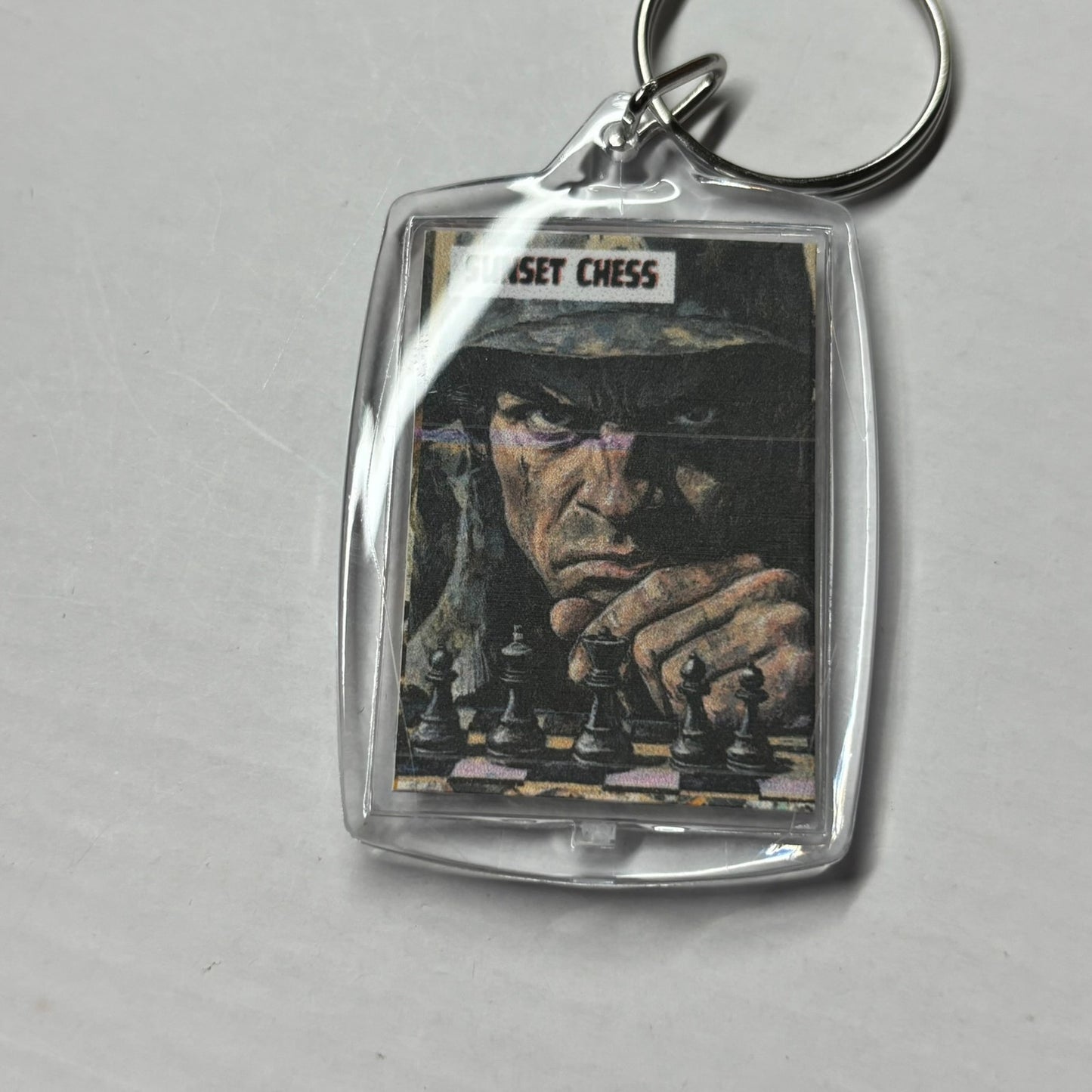 Soldier Plays - Chess  Photo Keychain