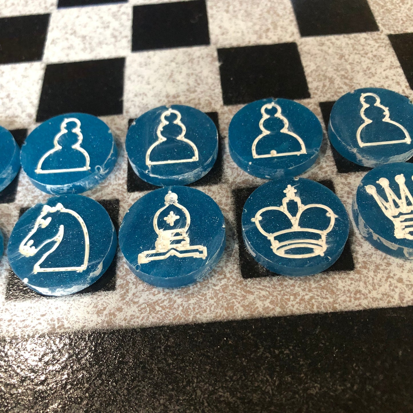 Speed Blue - Painted Chess Set