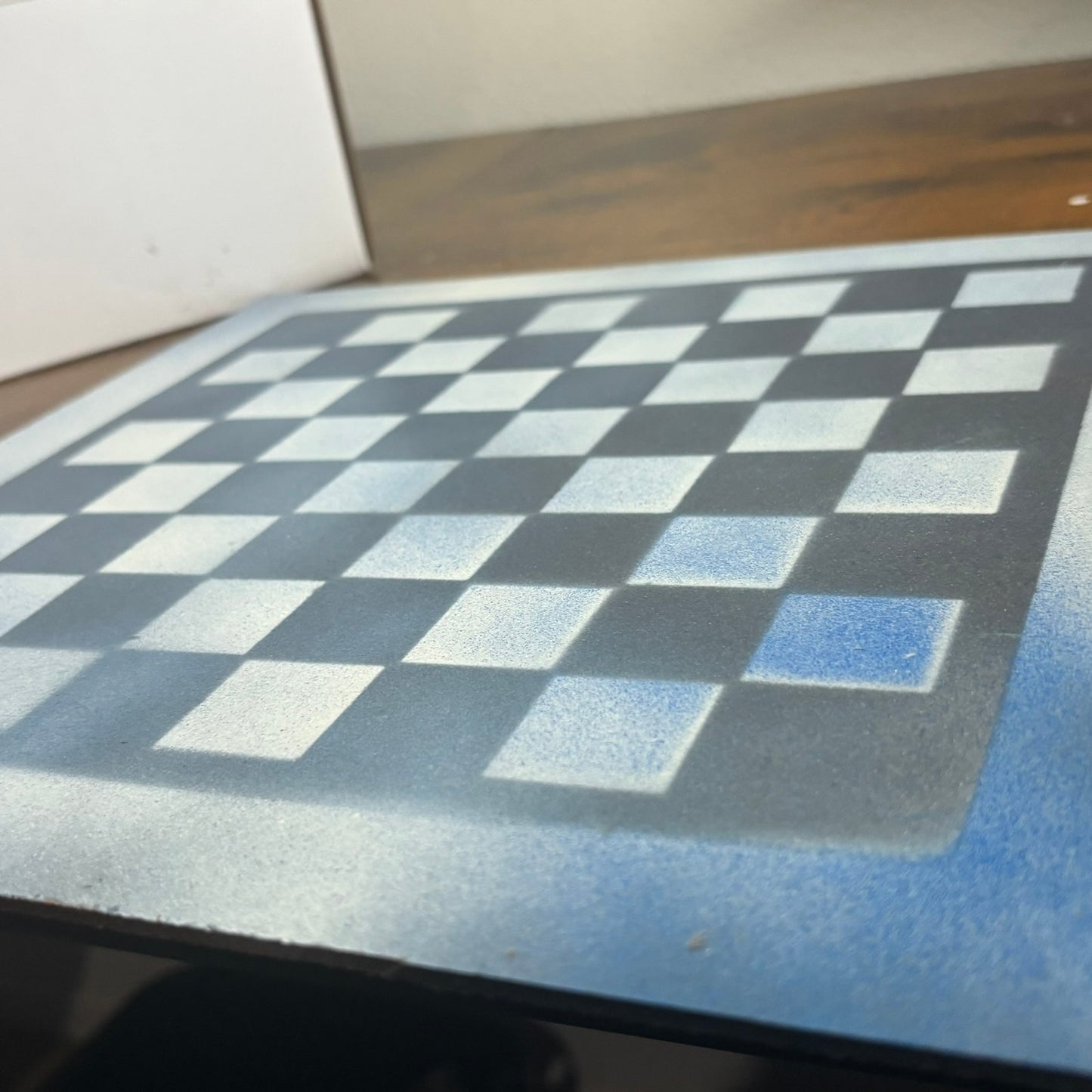 Metallic Blue - Painted Chess Board