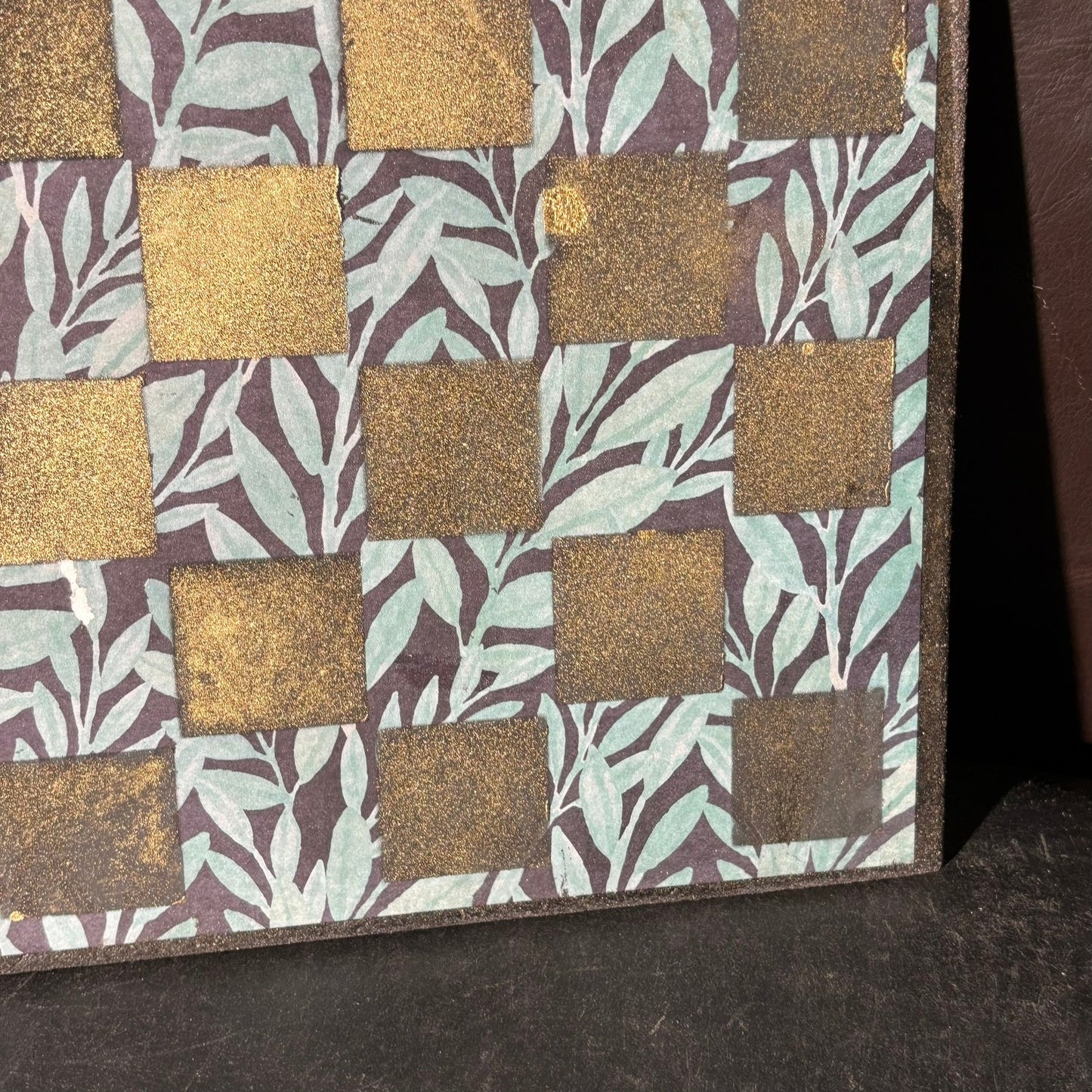 Golden Leaf Pattern - Scrapbook Chess Board