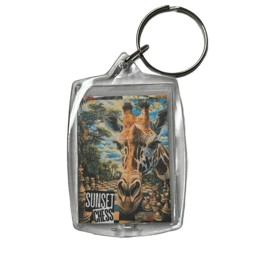 Giraffe - Chess  Photo Keychain