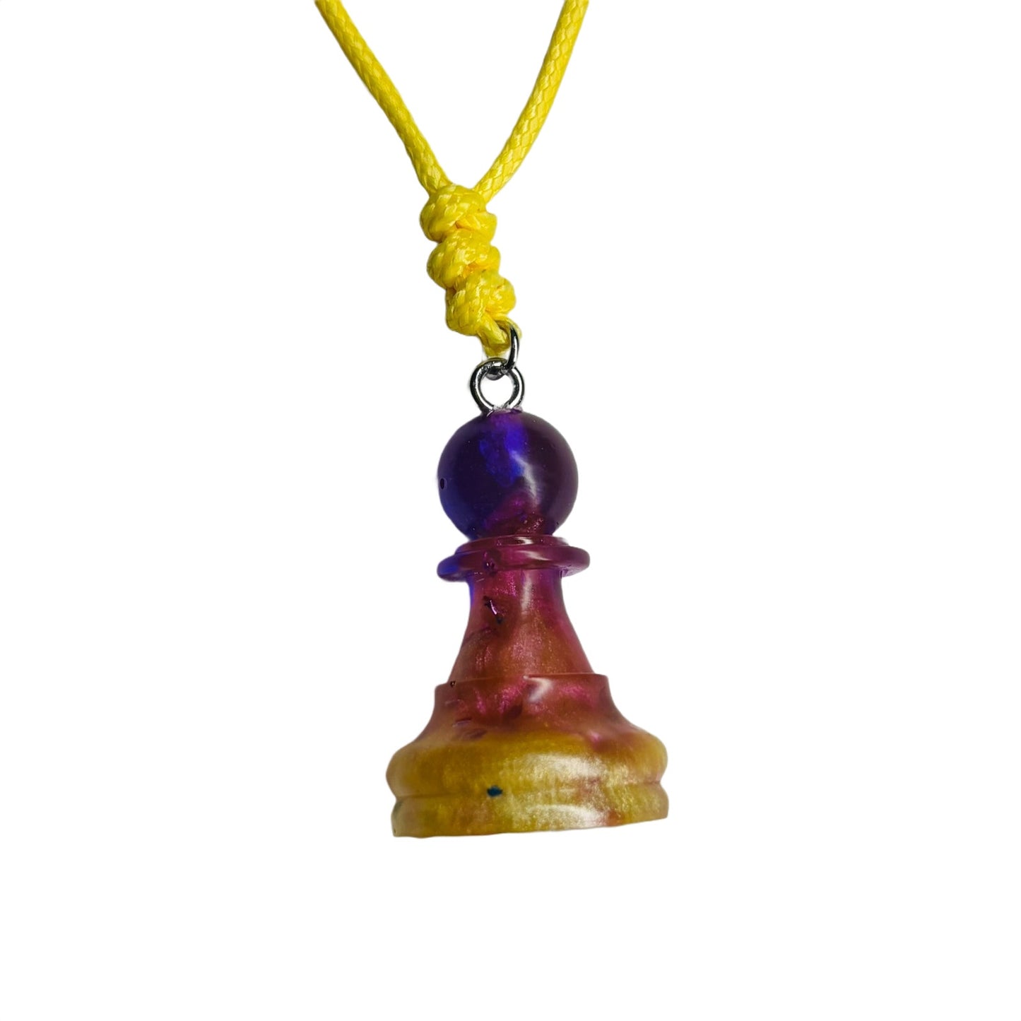Purple Royalty Pawn - Handmade Resin Chess Necklace