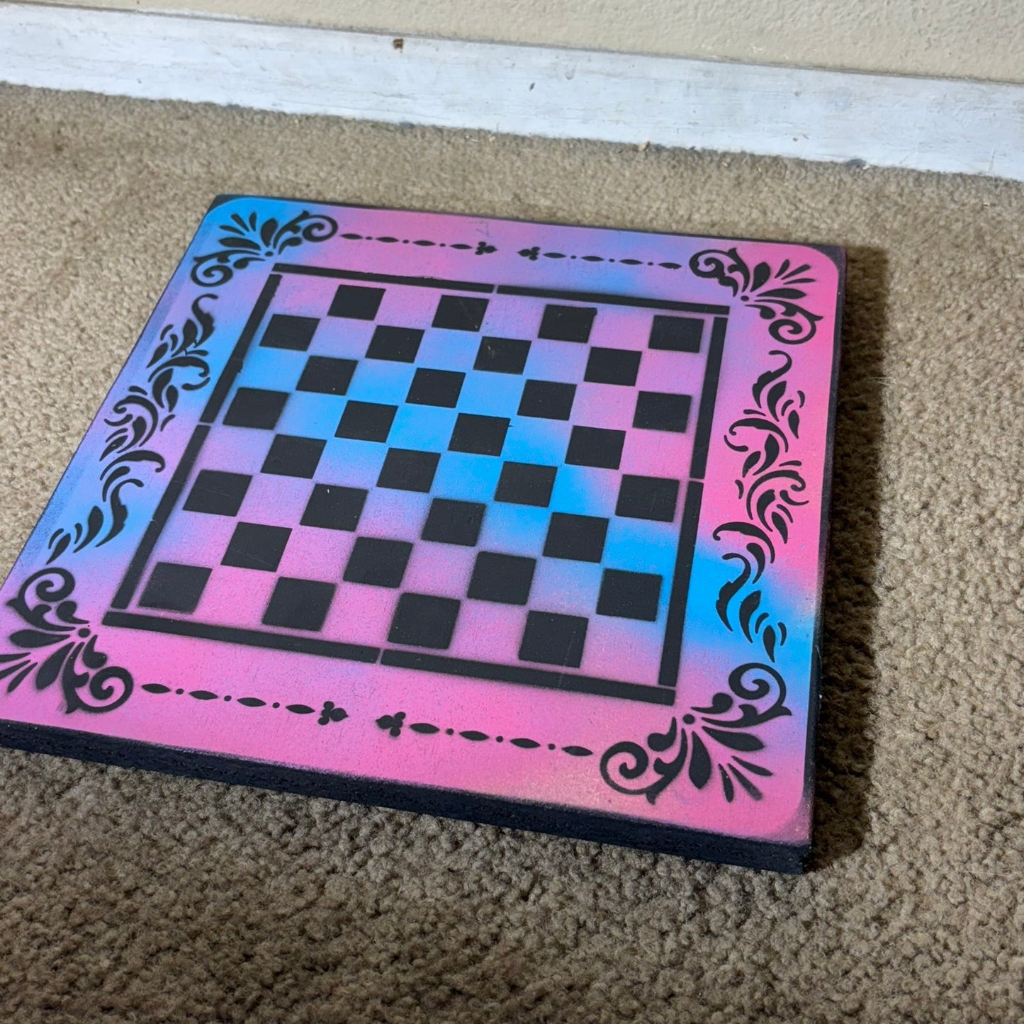 Purple Space Mesh - Painted Chess Board