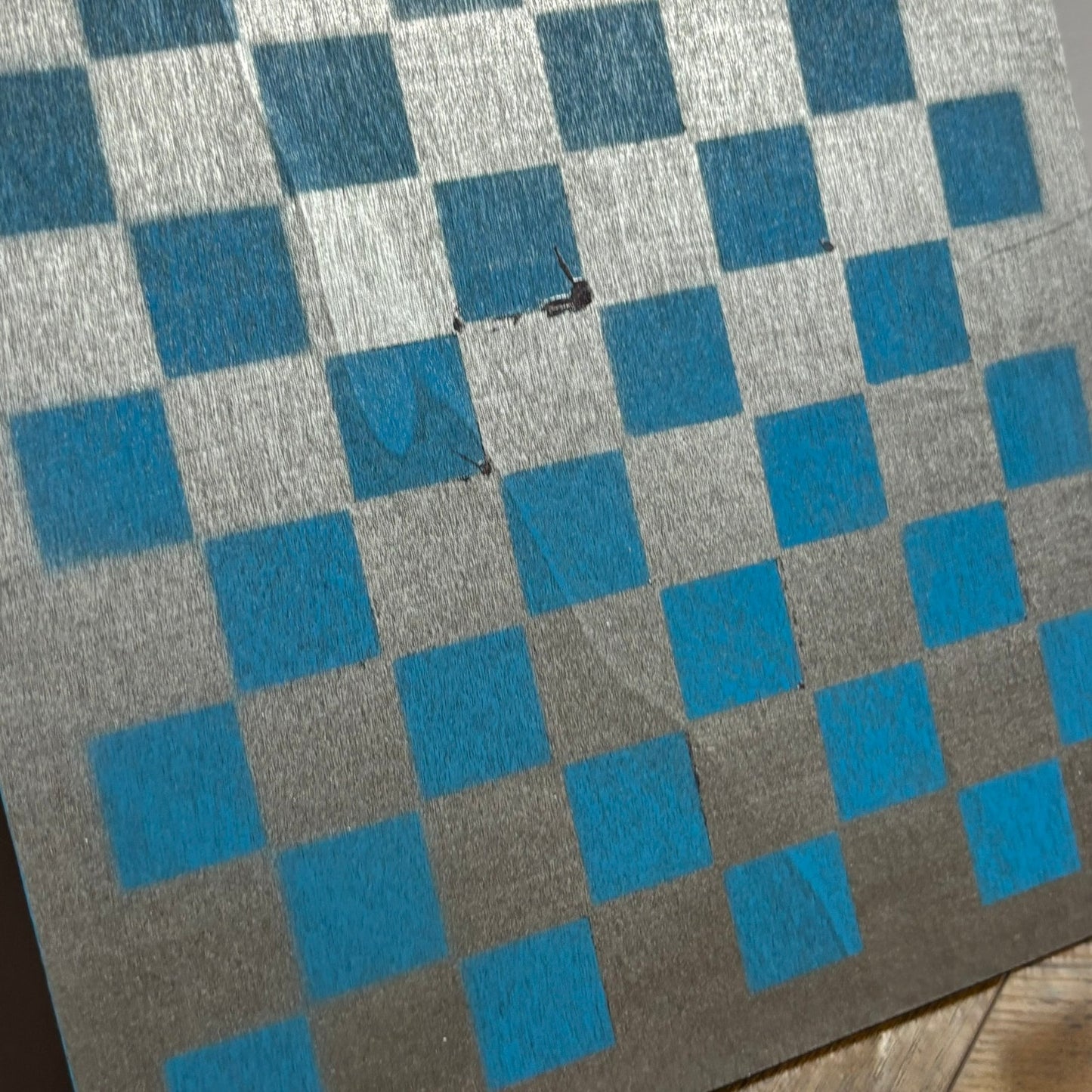 Chrome Blue - Painted Thin Wooden Chess Board