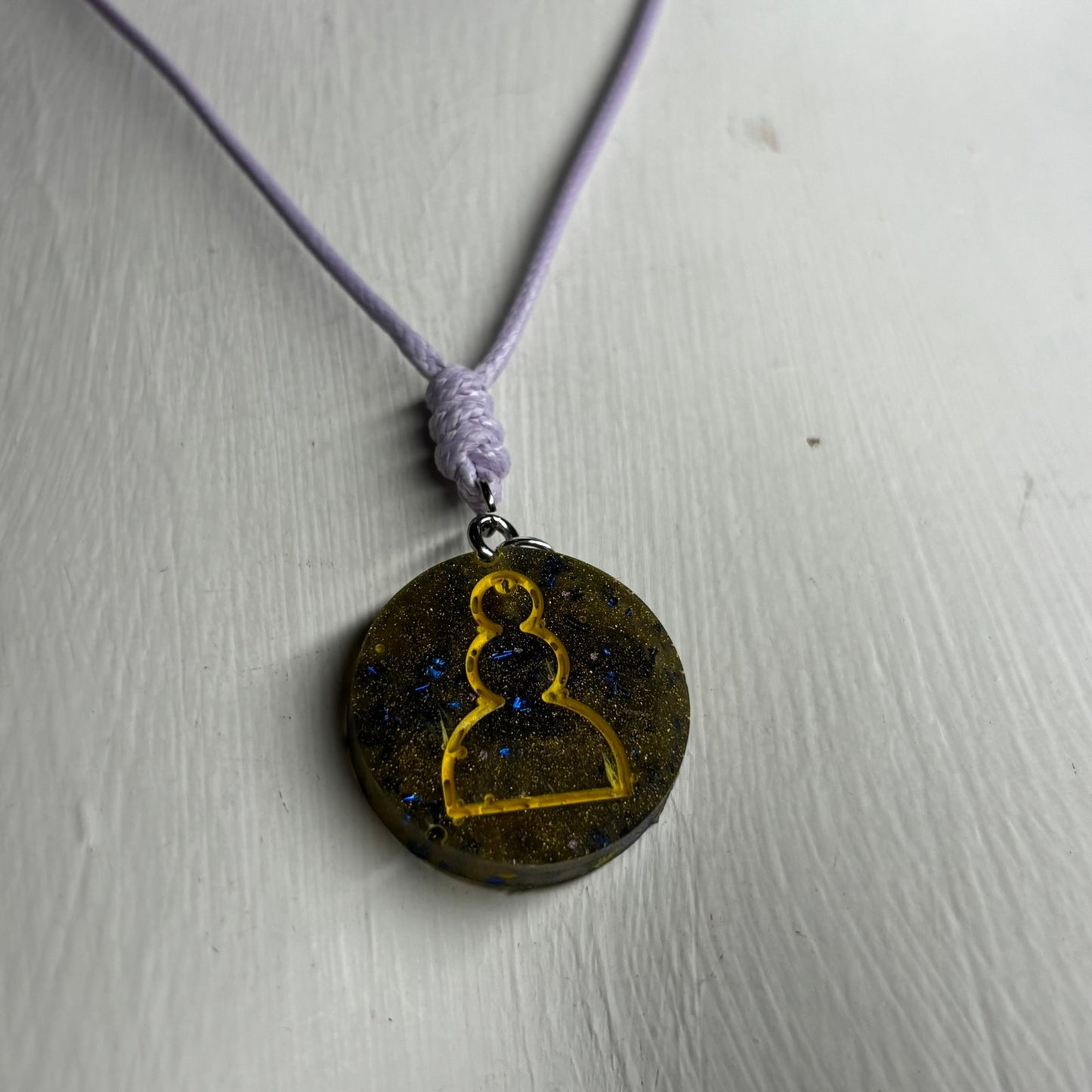Dark Green Pawn - Handmade Resin Chess Necklace