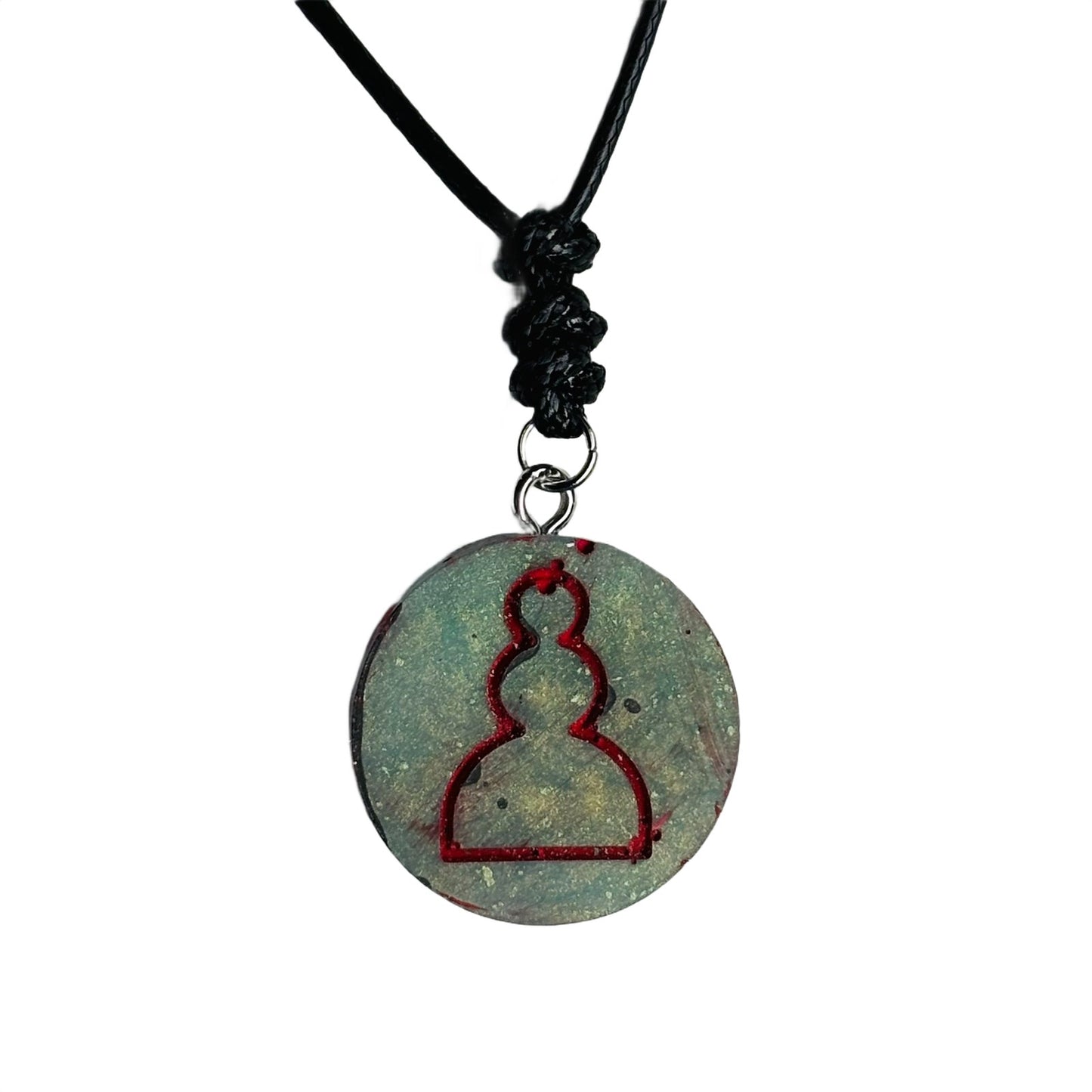 Green Pawn - Handmade Resin Chess Necklace