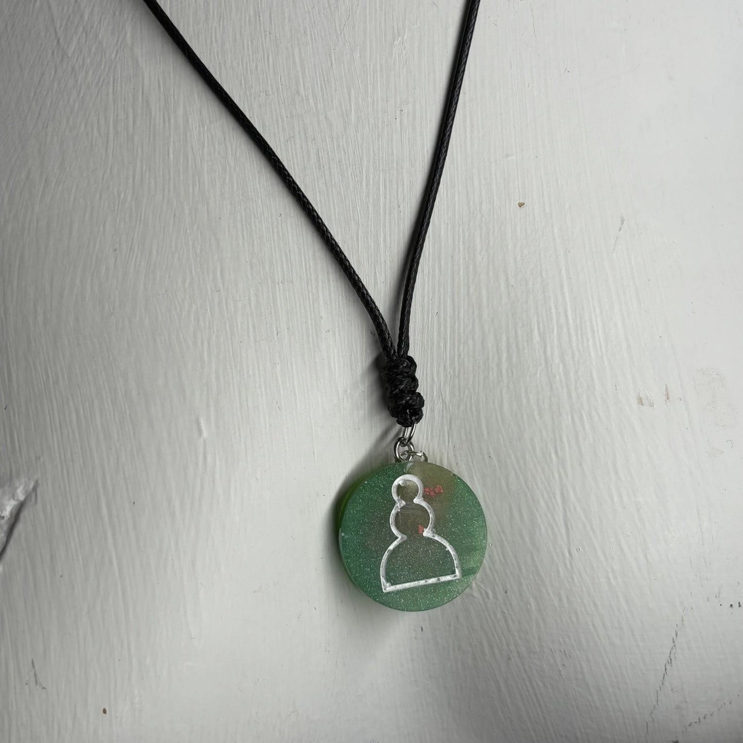 Green Pawn - Handmade Resin Chess Necklace