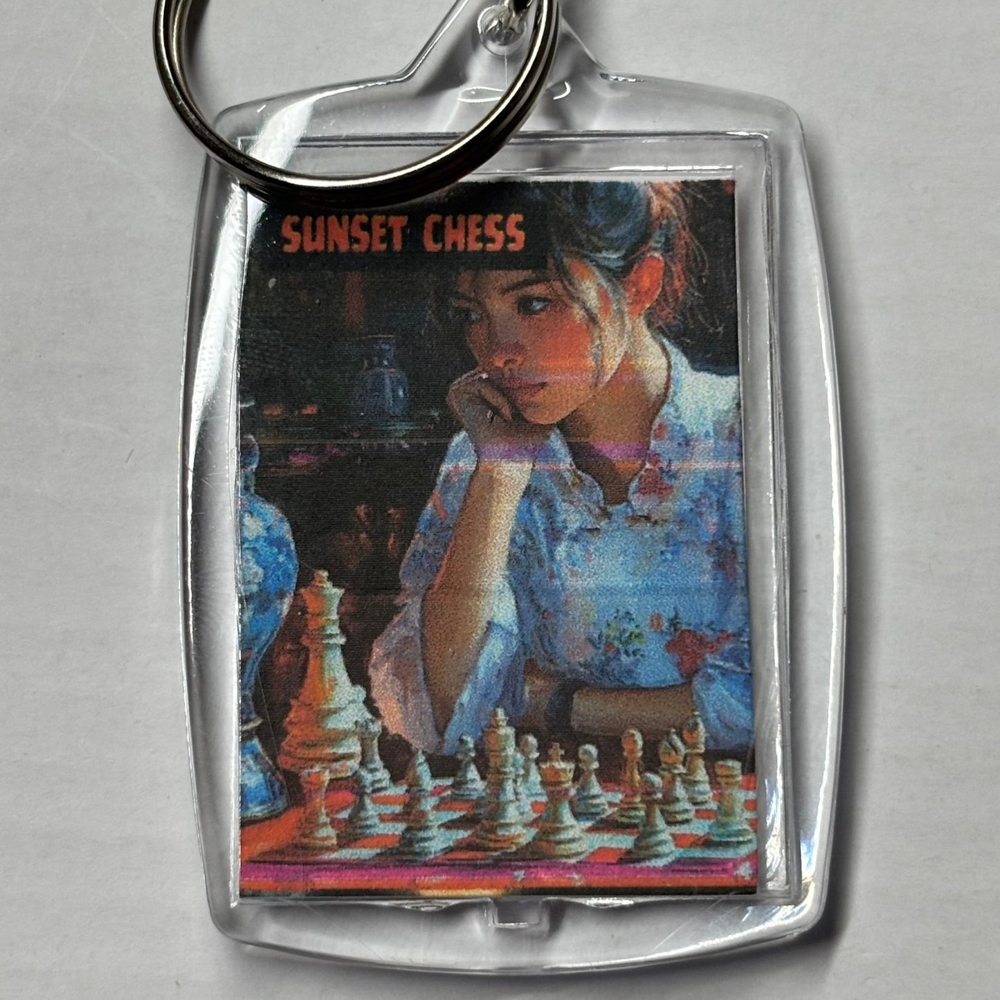 Young Student - Chess  Photo Keychain