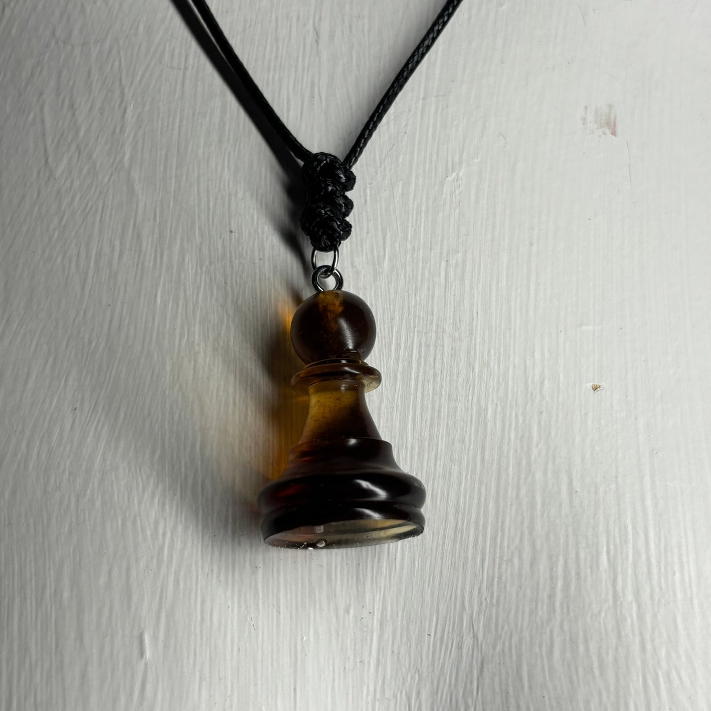 Coffee Brown Pawn - Handmade Resin Chess Necklace