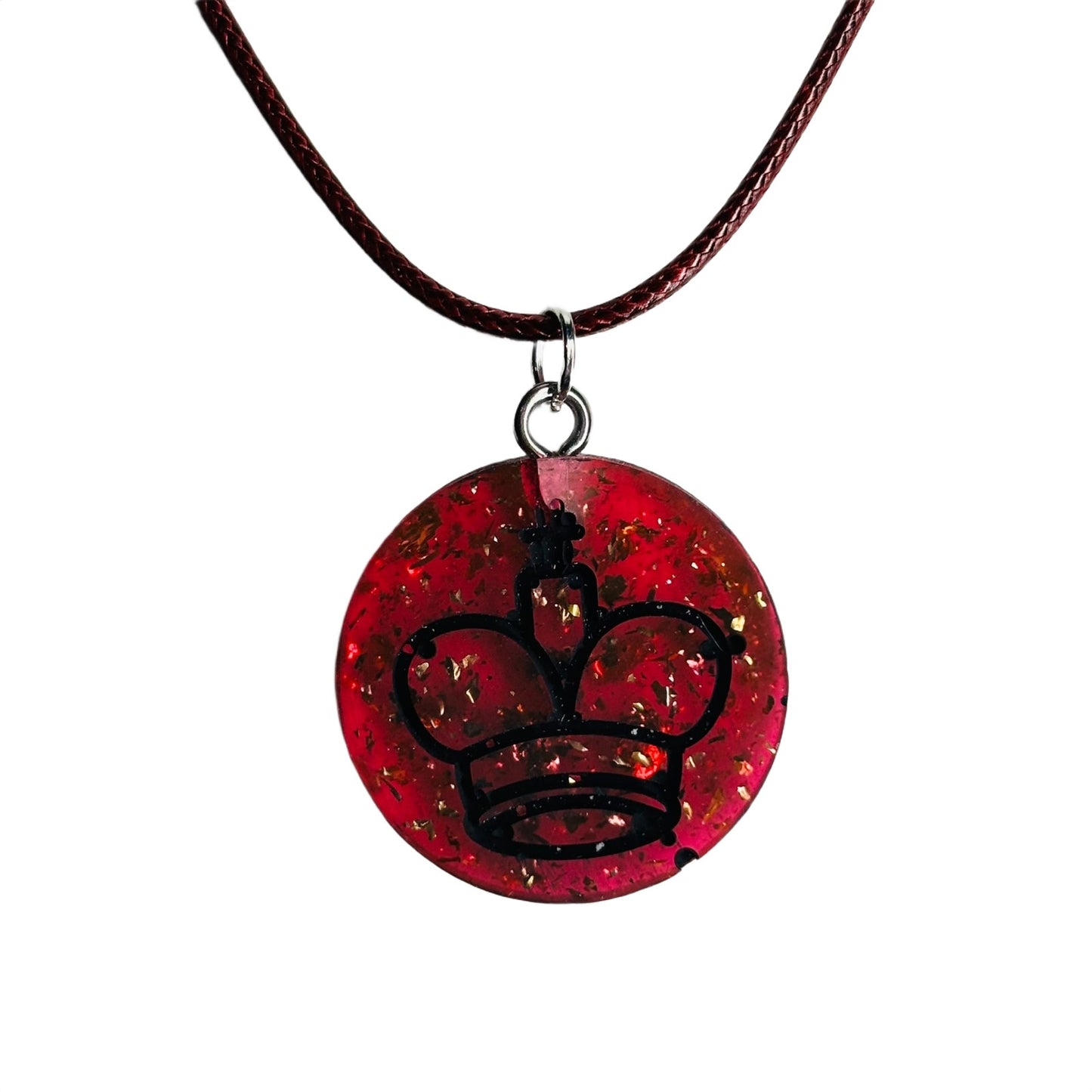 Royalty Red King - Handmade Resin Chess Necklace