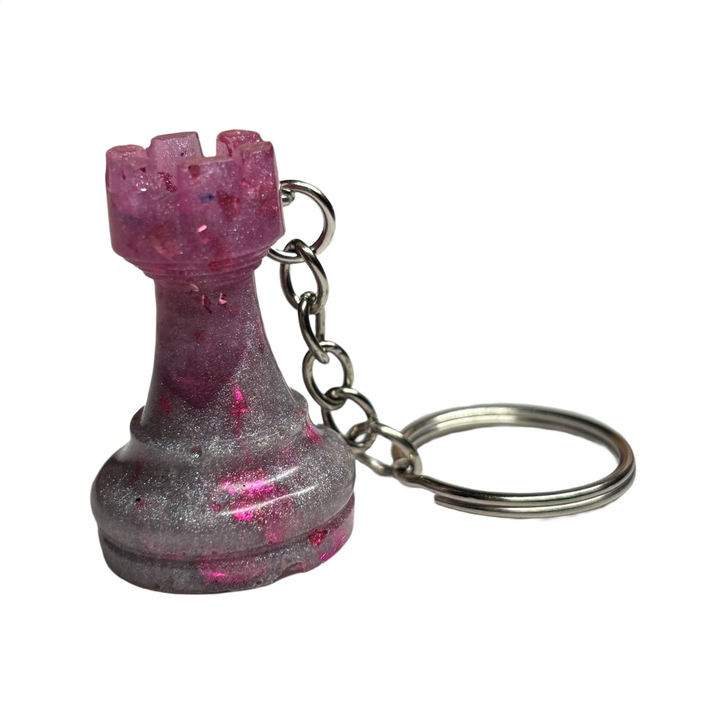 Royal Purple Rook - Handmade Resin Keychain