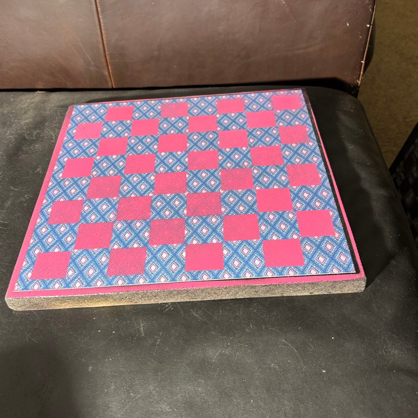 Pink & Blue Pattern - Scrapbook Chess Board