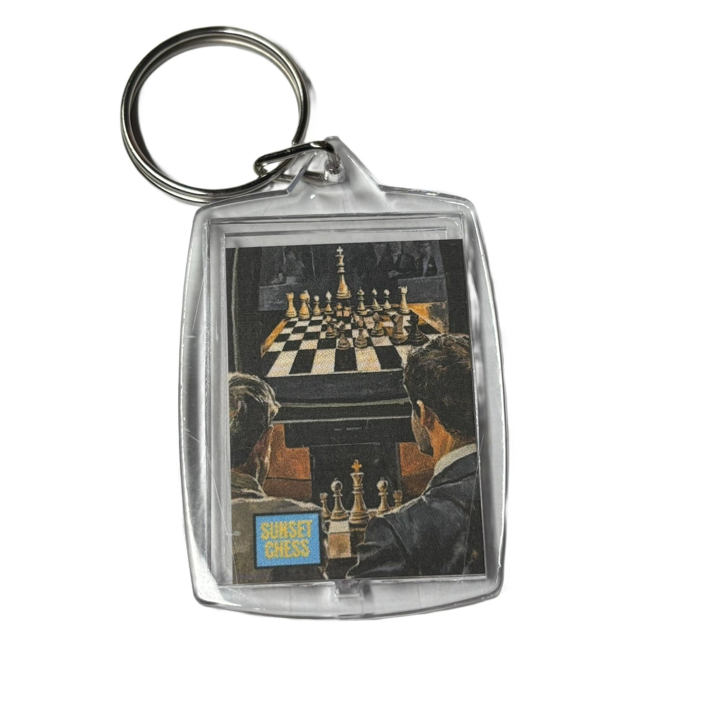 The Great Game - Sunset Chess Photo Keychain