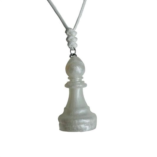 Supreme White - Handmade Resin Chess Necklace
